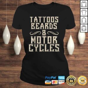 ClassicLadies Motorcycle Shirts Tattoos Beards Tees Men Dad Grandpa Gifts