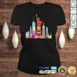 ClassicLadies New York City Watercolor Statue Of Liberty NYC Shirt Tee