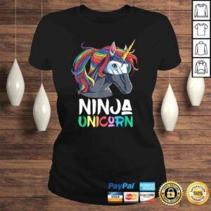 ClassicLadies Ninja Unicorn Shirt Girls Rainbow Martial Arts Fighter Tee TShirt