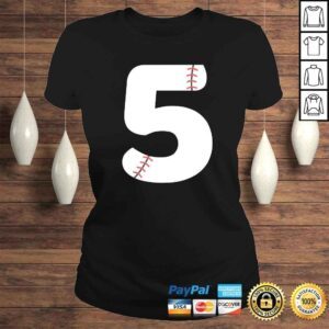 ClassicLadies Number 5 BASEBALL Team Shirt 5 Pitcher Batter Tee