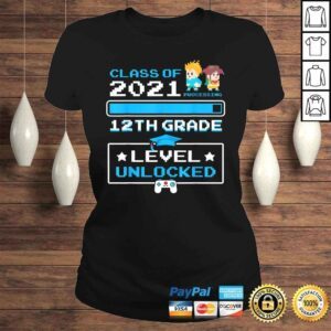 ClassicLadies Official 12th Grade First Day Of School Class Of 2021 Cute Video Game Gift TShirt