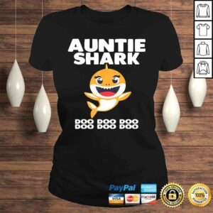 ClassicLadies Official Auntie Shark Doo Doo Shirt Funny Kids Video Baby Daddy Tee TShirt