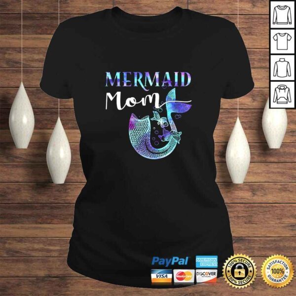 Official Daughter's Birthday Party Outfit Funny Mermaid Mom V-Neck T-Shirt - Image 3