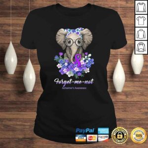 ClassicLadies Official Forget me not Alzheimers Awareness Elephant Flower Shirt