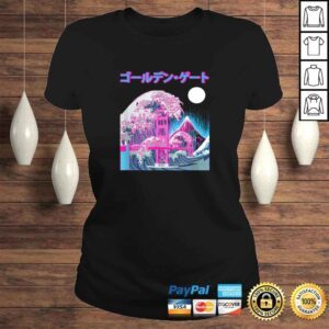 ClassicLadies Official Golden Gate Bridge Great Wave off Kanagawa Japanese Style VNeck TShirt