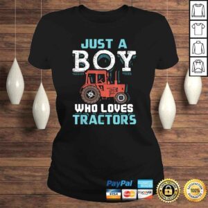 ClassicLadies Official Just A Boy Who Loves Tractors Funny Farmer TShirt