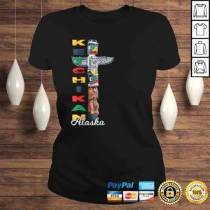 ClassicLadies Official Ketchikan Alaska Totem Pole Native Art Souvenir VNeck TShirt