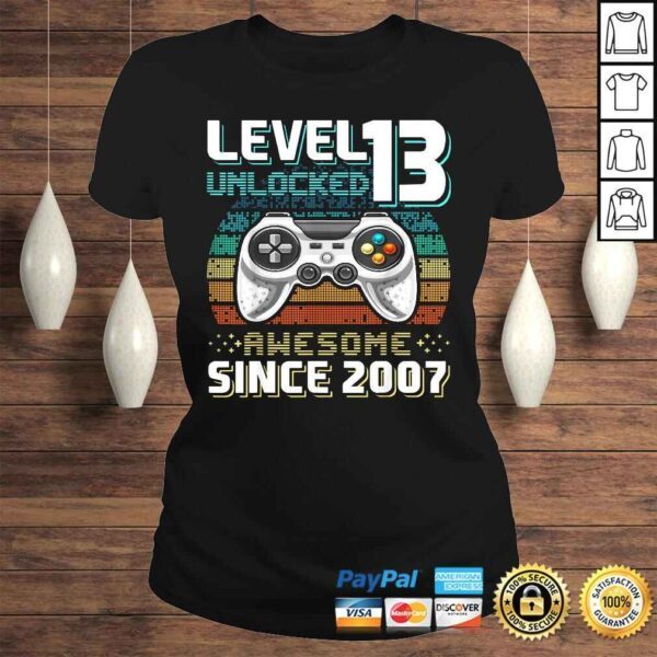 Official Level 13 Unlocked Awesome 2007 Video Game 13th Birthday V-Neck T-Shirt - Image 3