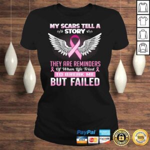 ClassicLadies Official My scars tell a story Breast Cancer Awareness VNeck TShirt