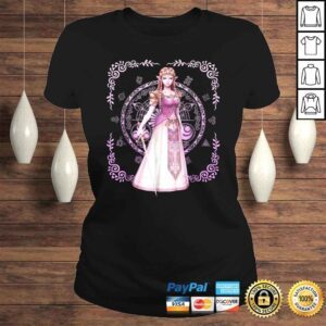 ClassicLadies Official Nintendo Zelda Pink Ornate Border Portrait Graphic Tee Shirt