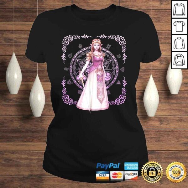 Official Nintendo Zelda Pink Ornate Border Portrait Graphic Tee Shirt - Image 3