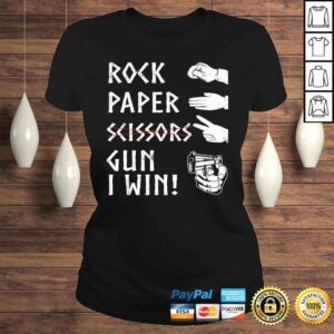 ClassicLadies Official Rock Paper Scissors Gun I Win Funny 2nd AmendmenTee Shirt