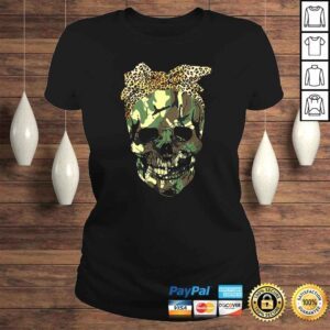 ClassicLadies Official Skull head wearing leopard print scar Shirt