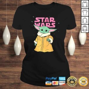 ClassicLadies Official Star Wars The Mandalorian The Child Pink Bubble Letters TShirt