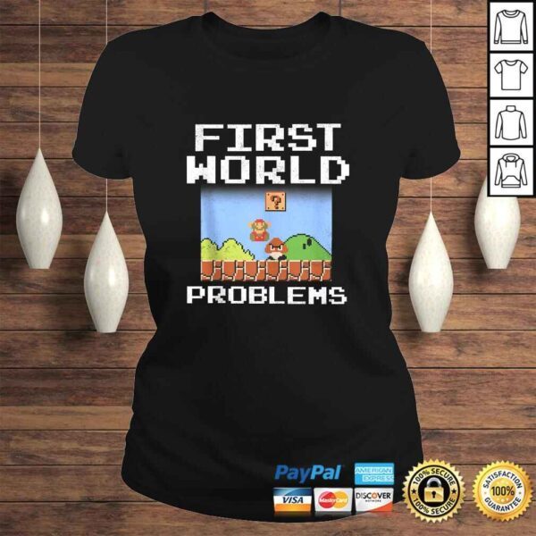 Official Super Mario Retro 8 Bit First World Problems TShirt - Image 3