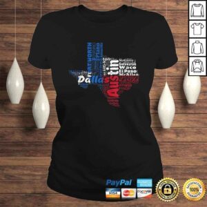 ClassicLadies Official Texas Cities Star State Flag Distressed US TShirt