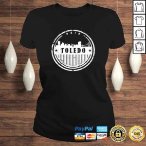 ClassicLadies Official Toledo Ohio Cool Grunge Skyline Distressed Graphic Travel Shirt