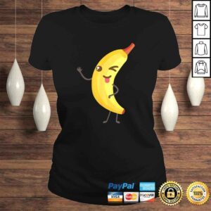 ClassicLadies Official Winky Banana With Tongue Out Funny Vegan Cartoon Shirt