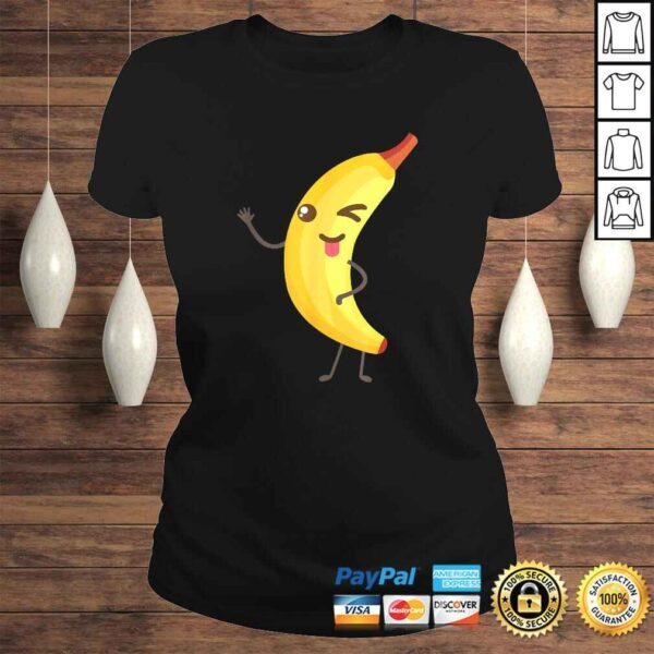 Official Winky Banana With Tongue Out Funny Vegan Cartoon Shirt - Image 3