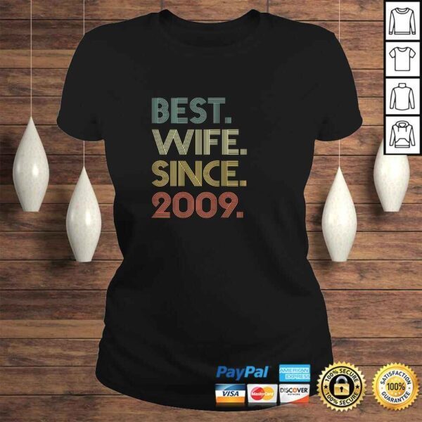 Official Womens 11th Wedding Anniversary Gift Wife Since 2009 Christmas T-shirt - Image 3