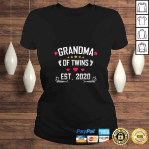 ClassicLadies Official Womens Grandma Of Twins Est 2020 New Nana Cute Tee Shirt