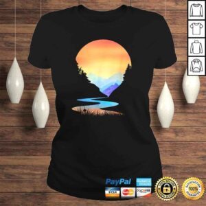 ClassicLadies Outdoor Sunset Vintage Style Mountains Sun Nature Shirt