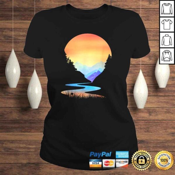 Outdoor Sunset Vintage Style Mountains Sun Nature Shirt - Image 3