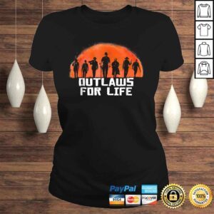 ClassicLadies Outlaws For Life orange Moon Silhouette Shirt RDR2 1