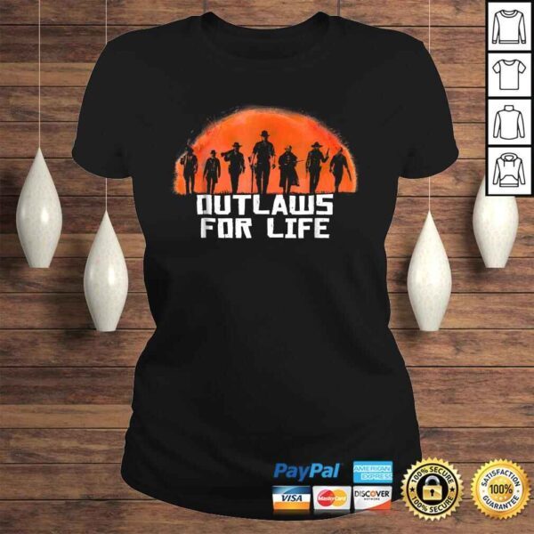 Outlaws For Life orange Moon Silhouette Shirt RDR2 - Image 3