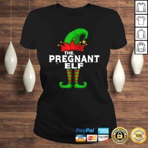 ClassicLadies PREGNANT Elf Family Christmas Group Matching PJ Tee Shirt