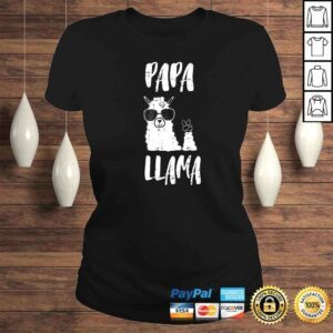 ClassicLadies Papa Llama Daddy Cute First Fathers Day Outfit VNeck TShirt