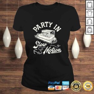 ClassicLadies Party In Slow Motion Funny Men Women Boating Pontoon Boat VNeck TShirt