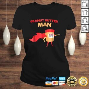 ClassicLadies Peanut Butter Man Funny Superhero VNeck TShirt