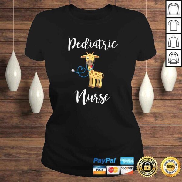 Pediatric Nurse Shirt RN Shirt Pediatrics Giraffe Gift Tee - Image 3