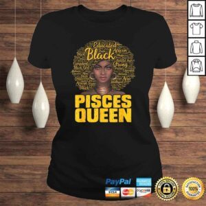 ClassicLadies Pisces Queen Black Woman Afro Natural Hair African American VNeck TShirt