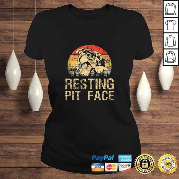 Pitbull Resting Pit Face - Vintage Funny Pitbull Lovers Shirt - Image 3