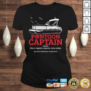 ClassicLadies Pontoon Captain Definition Funny Pontoon Boat Boating VNeck TShirt