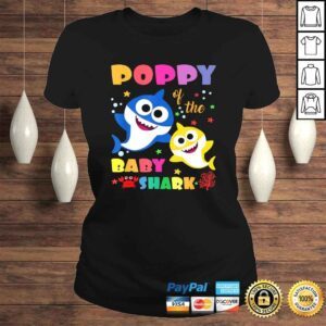 ClassicLadies Poppy Of The Baby Shark Birthday Poppy Shark TShirt Gift