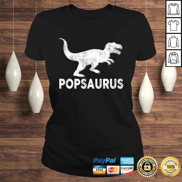 Popsaurus Shirt Pop Papa Dinosaur Fathers Day Gifts Men Dad - Image 3