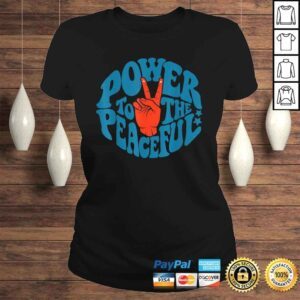 ClassicLadies Power To The Peaceful Retro Vintage 70s 4th Of July Tee Shirt