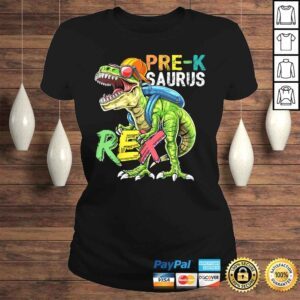 ClassicLadies PreK Saurus Rex Dinosaur Back to School Shirt for Boys Gift