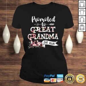 ClassicLadies Promoted to Great Grandma Est 2021 New Grandma To Be Tee Shirt