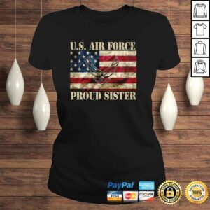 ClassicLadies Proud Air Force Sister Military Veteran Pride US Flag Hoodie