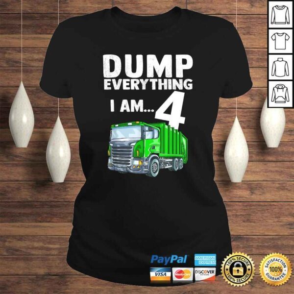 Recycling Trash Garbage Truck Birthday 4 4th Shirt Kids Boys TShirt Gift - Image 3