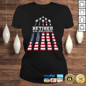 ClassicLadies Retirement Gift Retired US Air Force Veteran US Flag TShirt