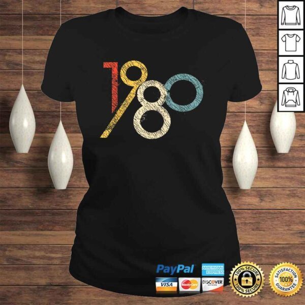 Retro 40th Birthday Shirt 1980 Graphic Shirt - Image 3