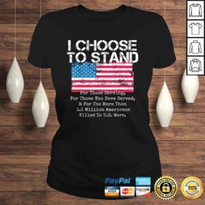 ClassicLadies Retro American Flag I Choose to Stand National Anthem Quote TShirt