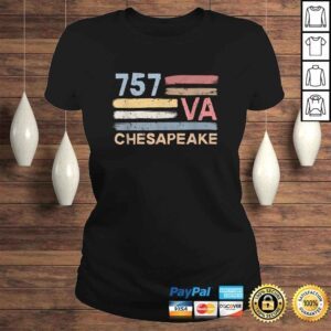 ClassicLadies Retro Chesapeake Area Code 757 Residents State Virginia Tee TShirt