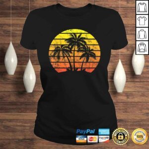 ClassicLadies Retro Vintage sunset coco palm tree shirts tropical beach