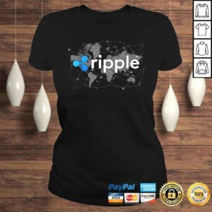 ClassicLadies Ripple XRP Logo Crypto Trader World Map Blockchain Tee TShirt